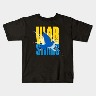 War Stinks! Stop the Ukraine War on a Dark Background Kids T-Shirt